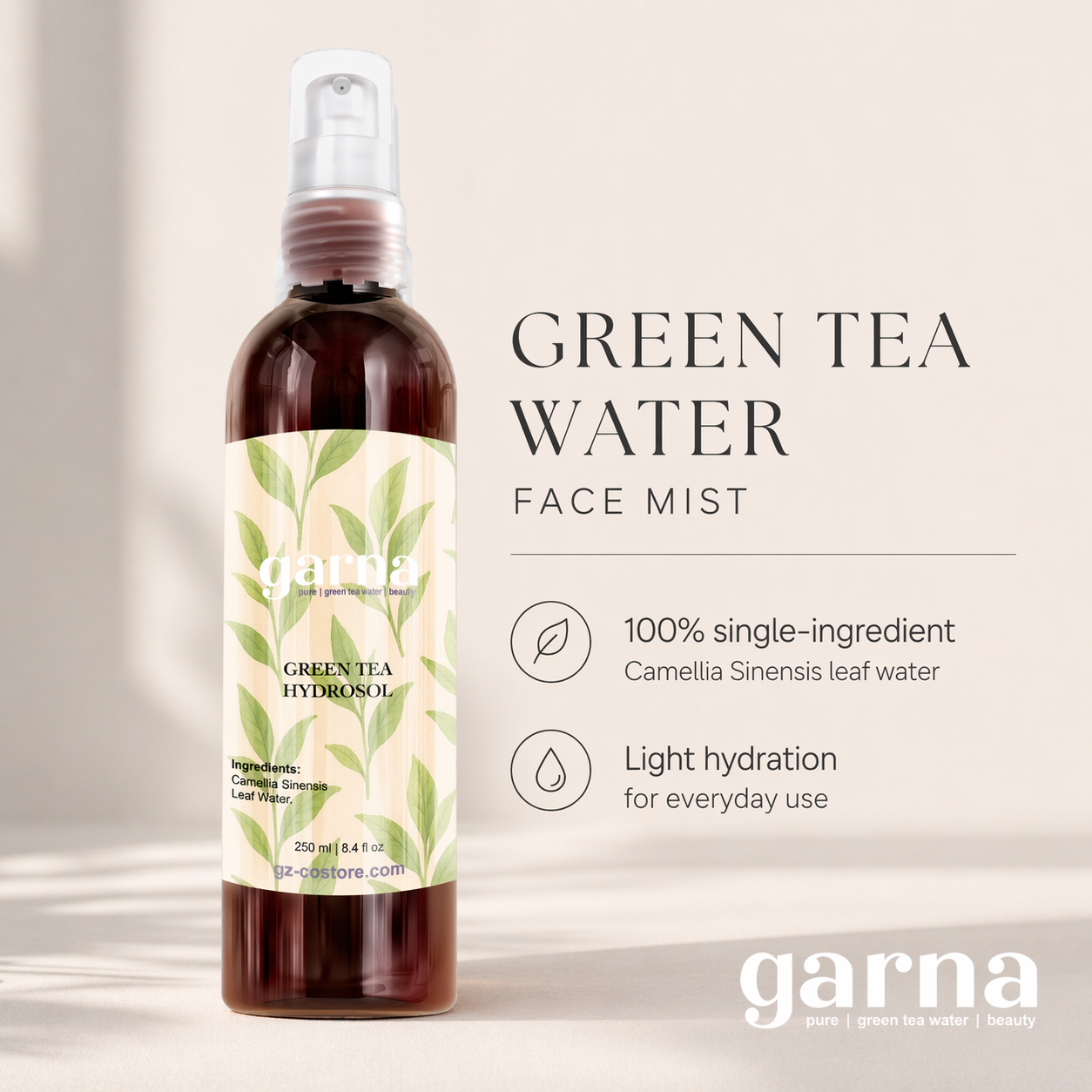Hydrolat de thé vert de Garna – Soin botanique pour le visage et les cheveux
