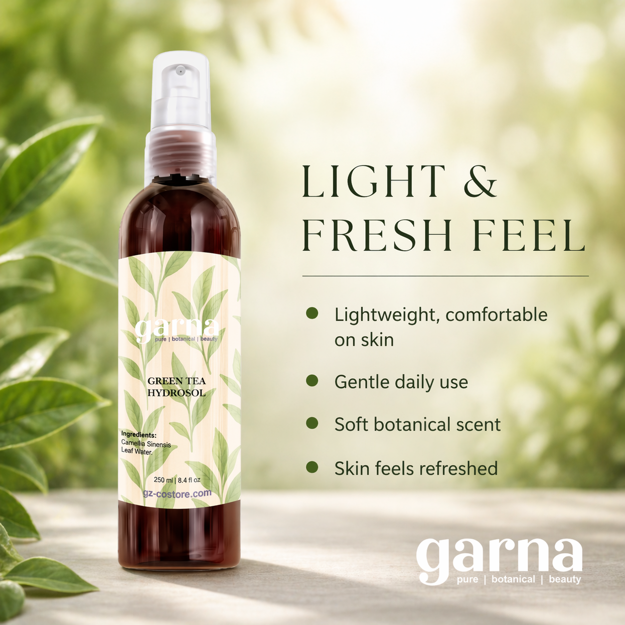 Hydrolat de thé vert de Garna – Soin botanique pour le visage et les cheveux
