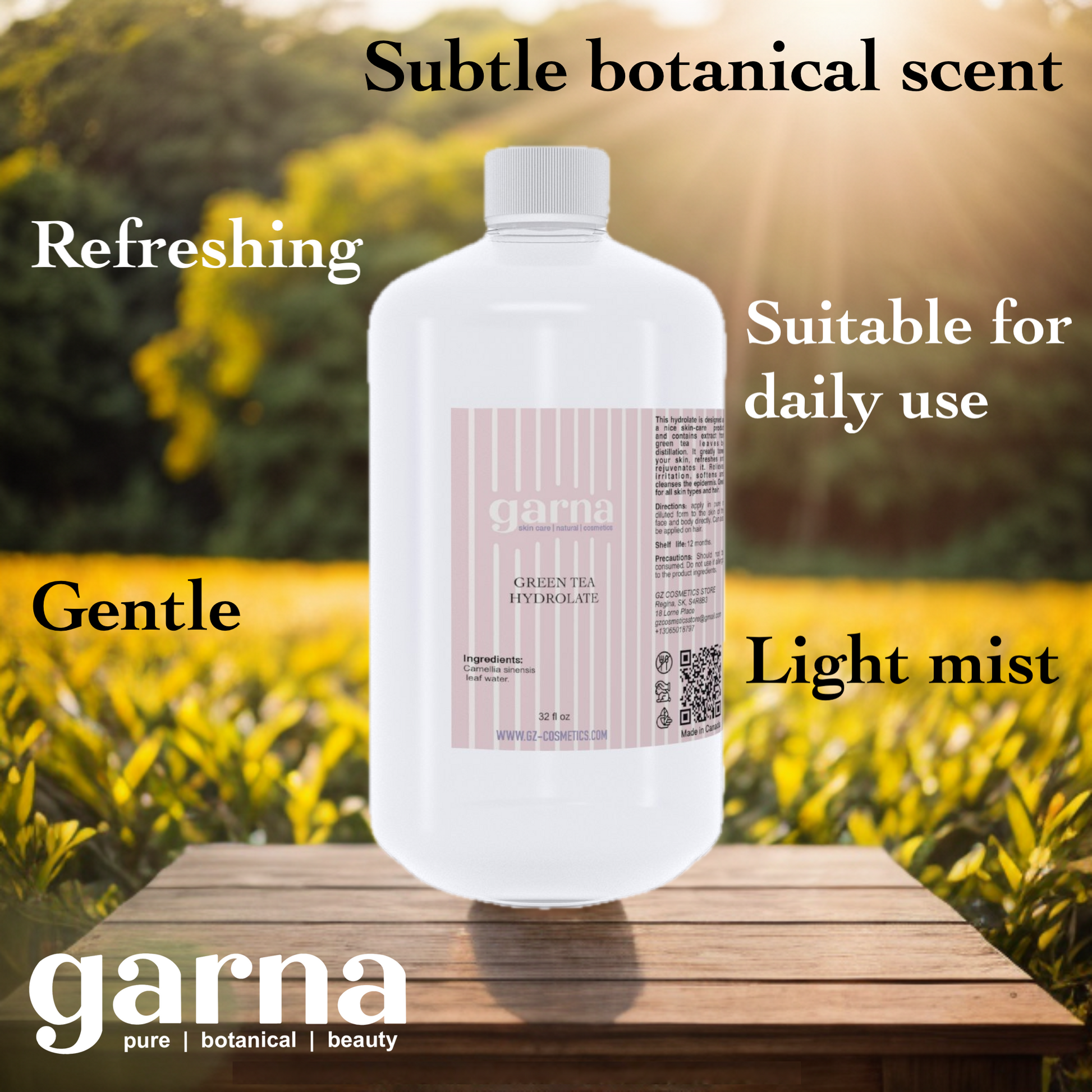  by Garna, 32 oz bottle, botanical hydrosol water