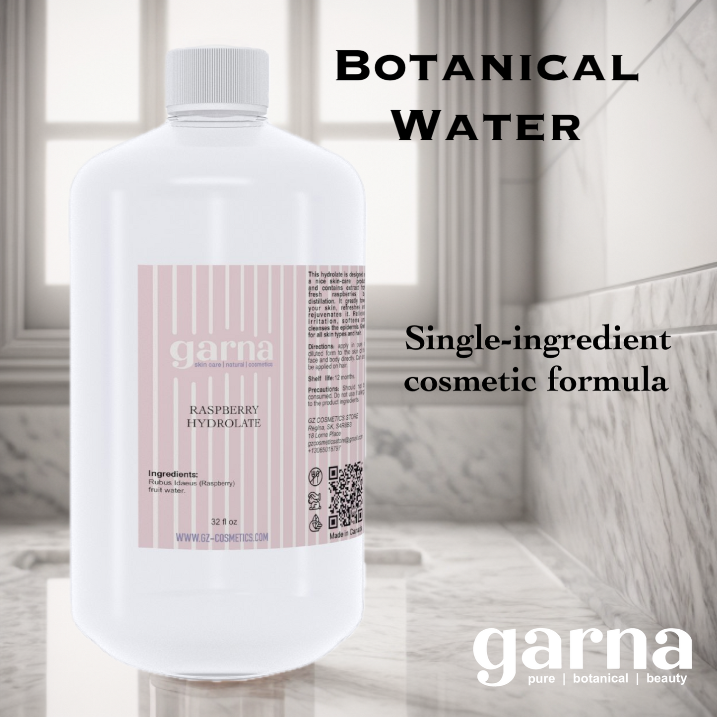  by Garna, 32 oz bottle, botanical hydrosol water