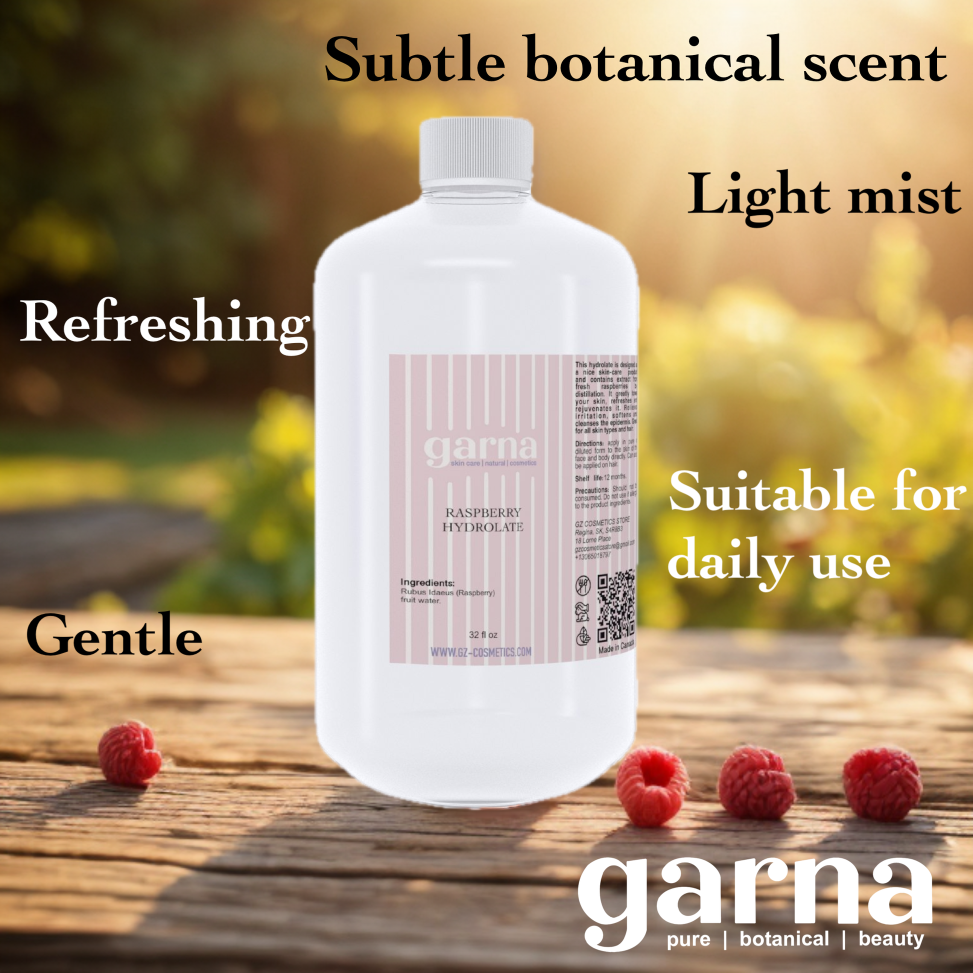  by Garna, 32 oz bottle, botanical hydrosol water