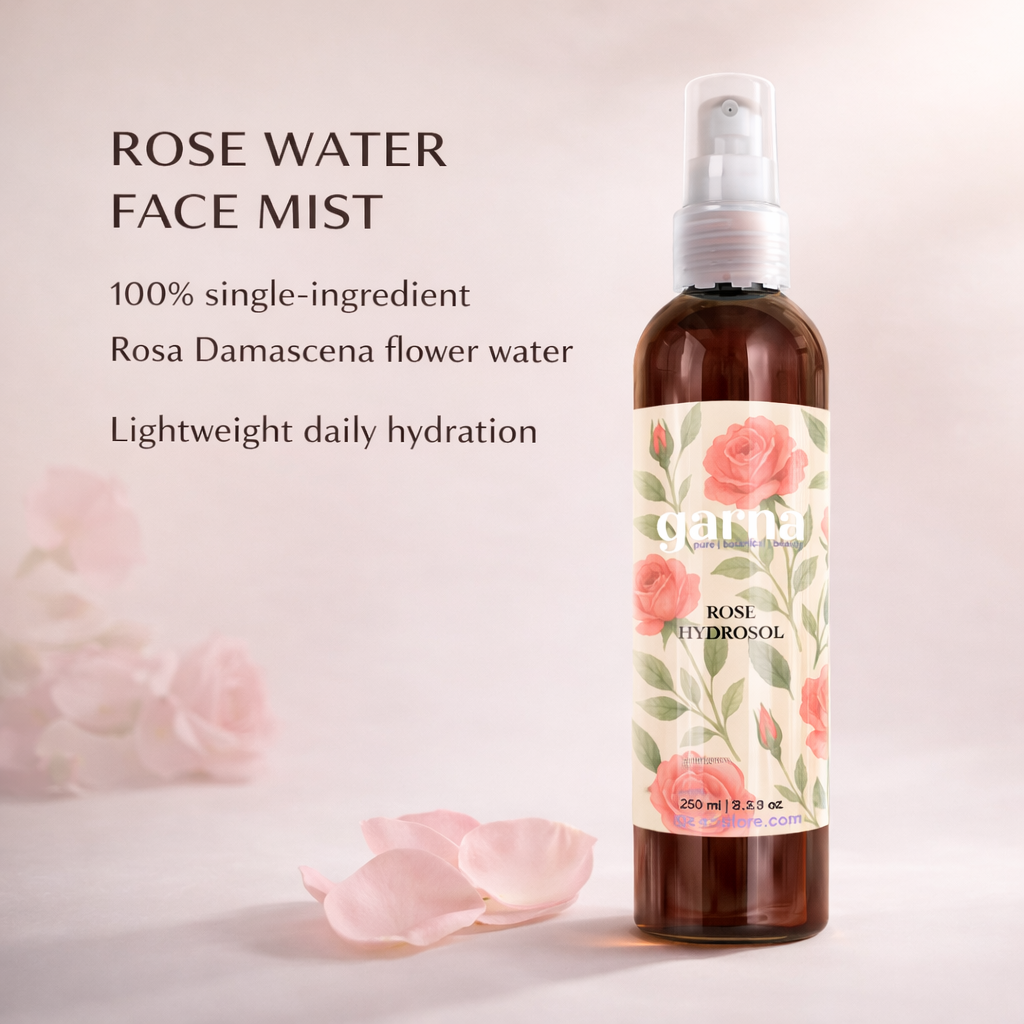 Rose Water Face Mist Spray 250 mL (8.4 fl oz) – Hydrosol Facial Toner for Skin & Hair, Single-Ingredient Rosa Damascena Flower Water, Gentle Daily Skincare