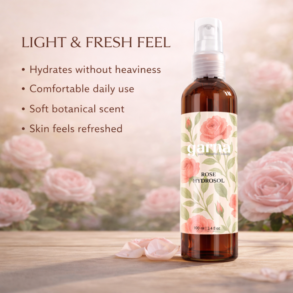 Hydrolat de rose de Garna – Soin botanique pour le visage et les cheveux