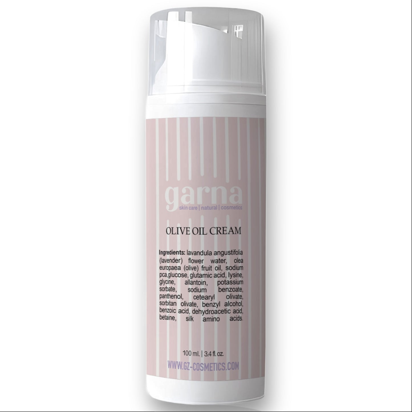 Garna Olive Cream 3.4 fl oz: Moisturizing Facial & Body Cream for All Skin Types, Day & Night Nourishment