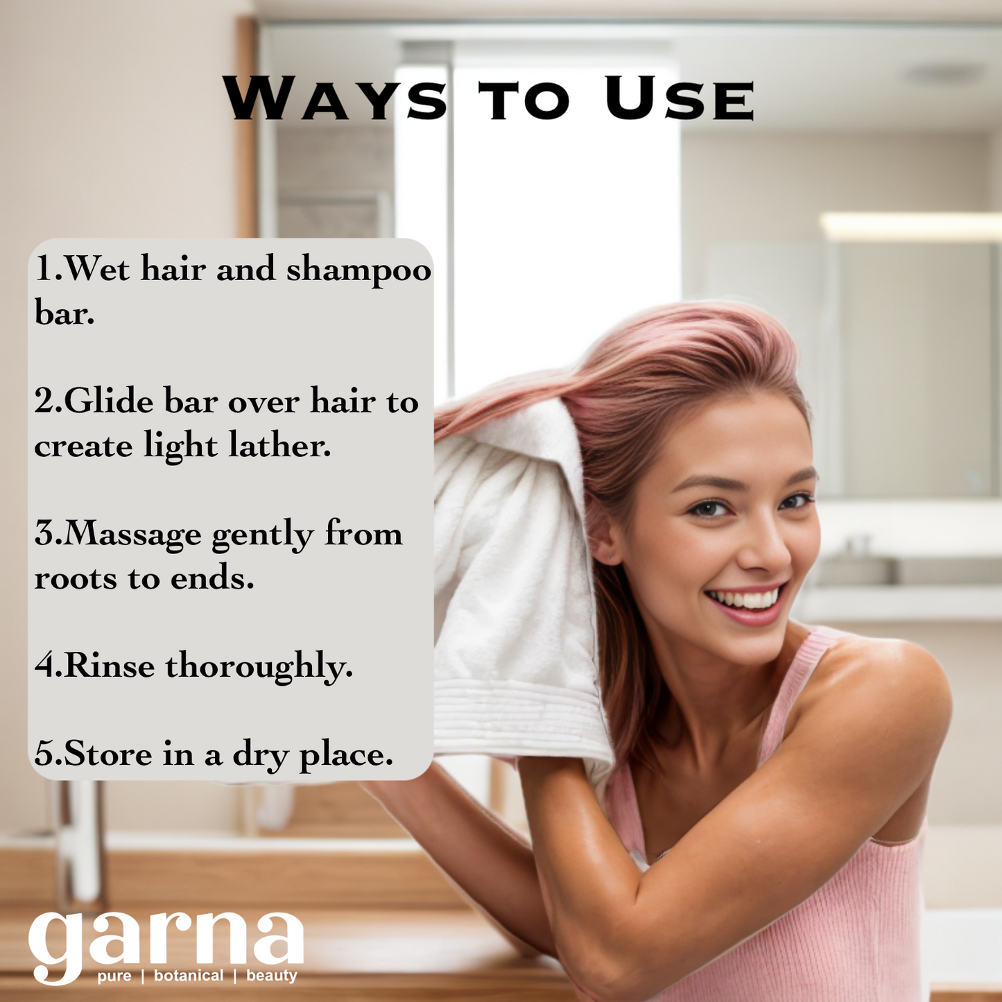 Coconut Solid Shampoo by Garna (100g) – solid shampoo bar, photo 4