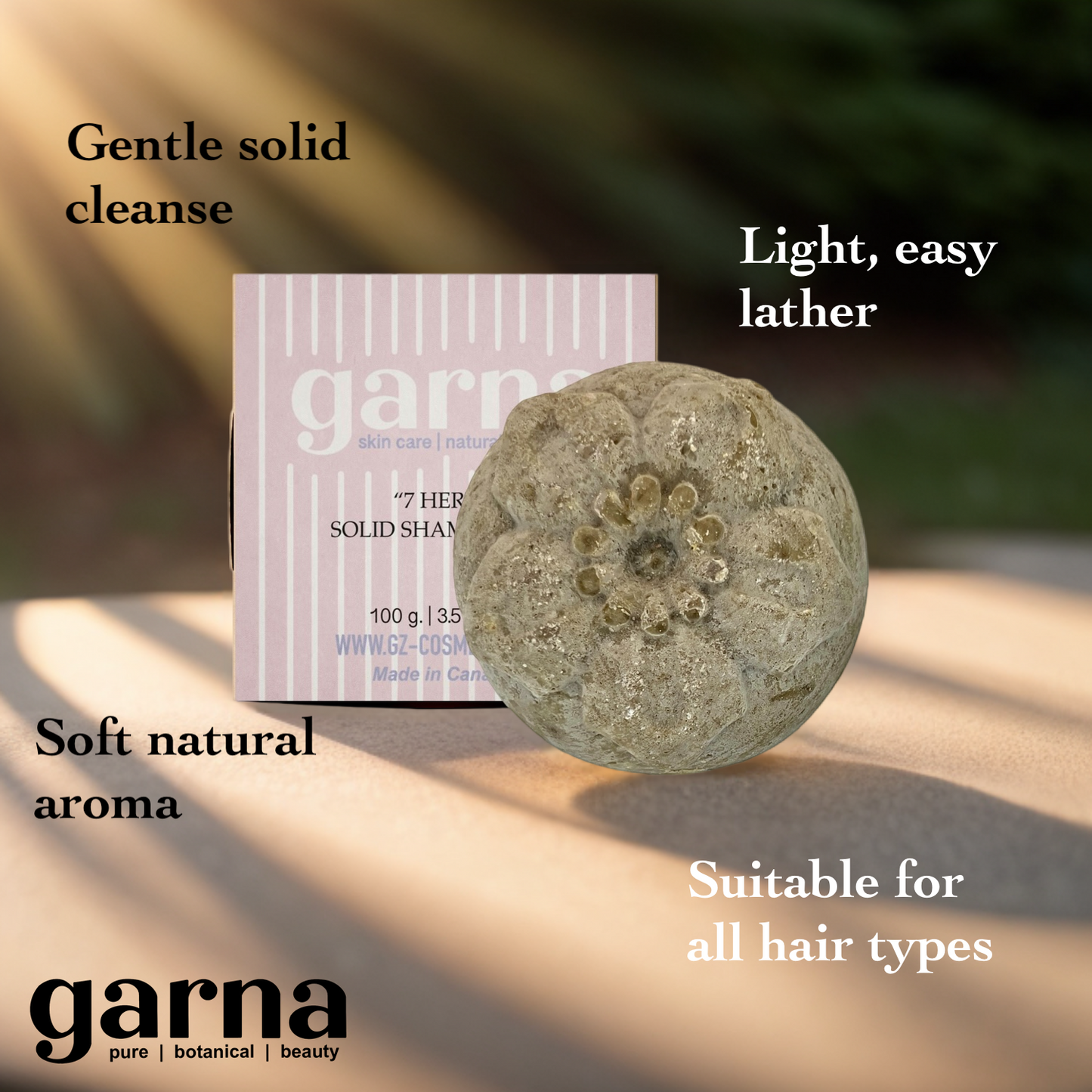 7 Herbs Solid Shampoo by Garna (100g) – solid shampoo bar, photo 3