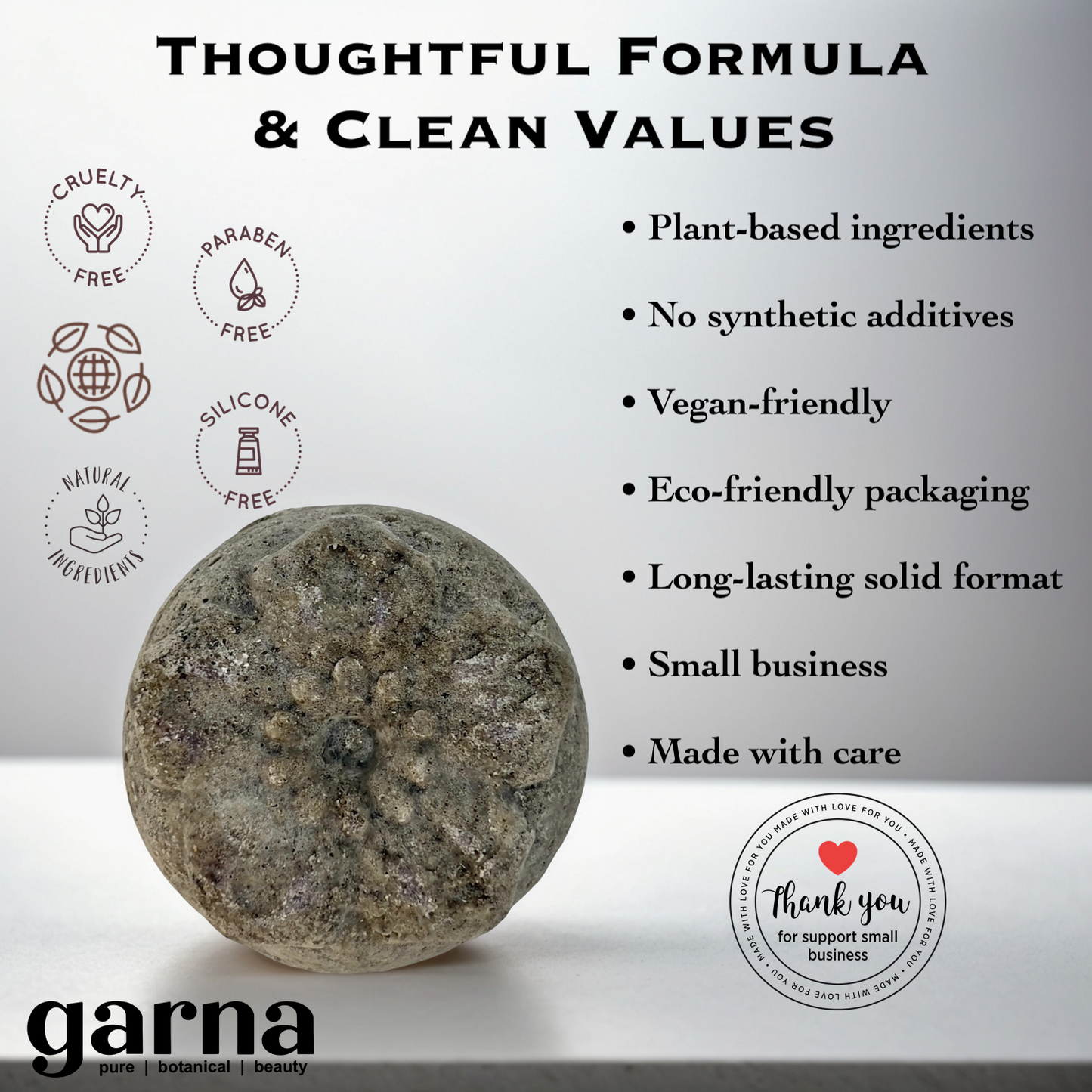 Black Cumin Solid Shampoo by Garna (100g) – solid shampoo bar, photo 5