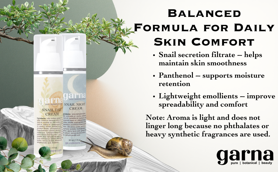 Snail Day Face Cream | Lightweight Daily Face Ritual by Garna