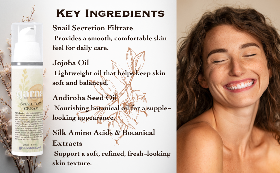 Snail Day Face Cream | Lightweight Daily Face Ritual by Garna