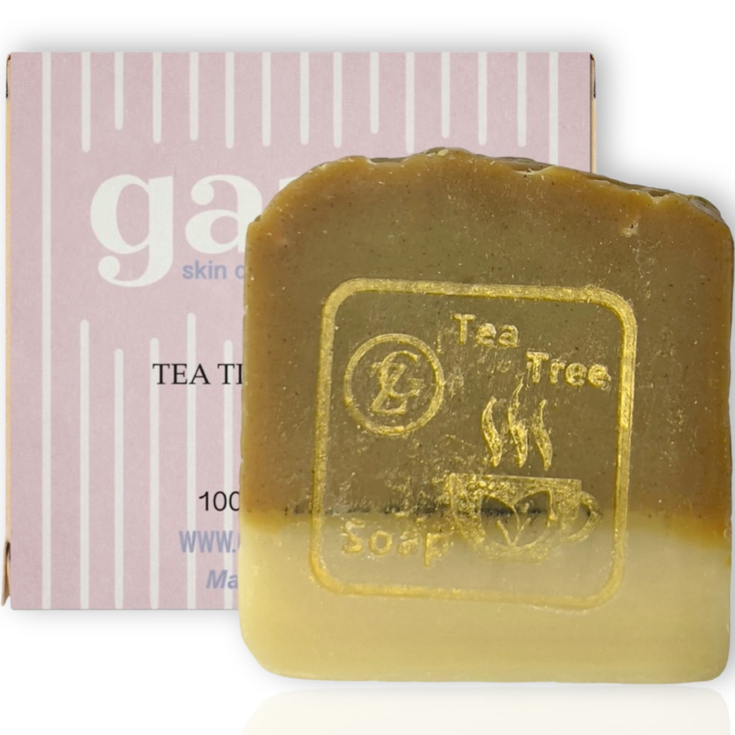 Garna Tea Tree Soap Bar 3.5 oz Body Wash Cleanser, All Skin Types, Ideal for Oily Skin, Handcrafted with Premium Essential Oils