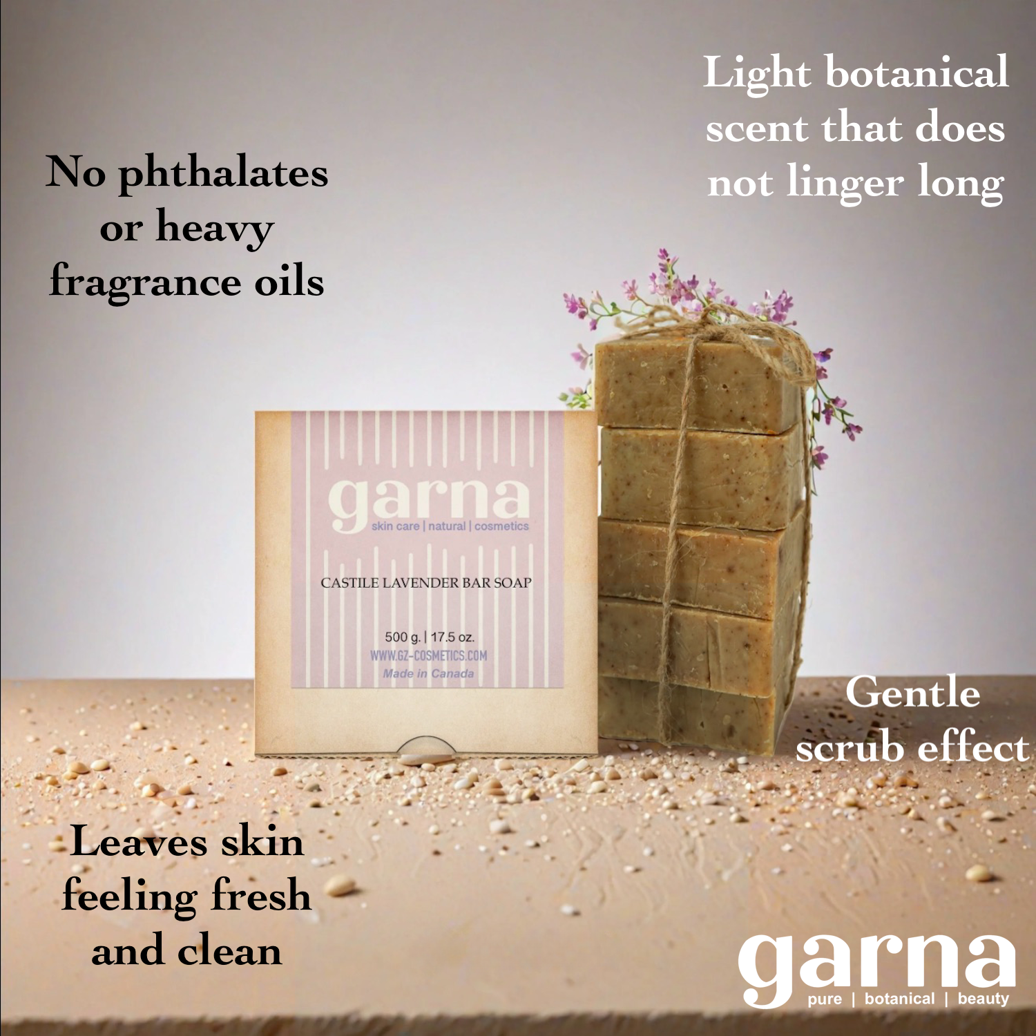 Lavender Soap by Garna (500g), handmade soap – soft lavender scent, photo 2