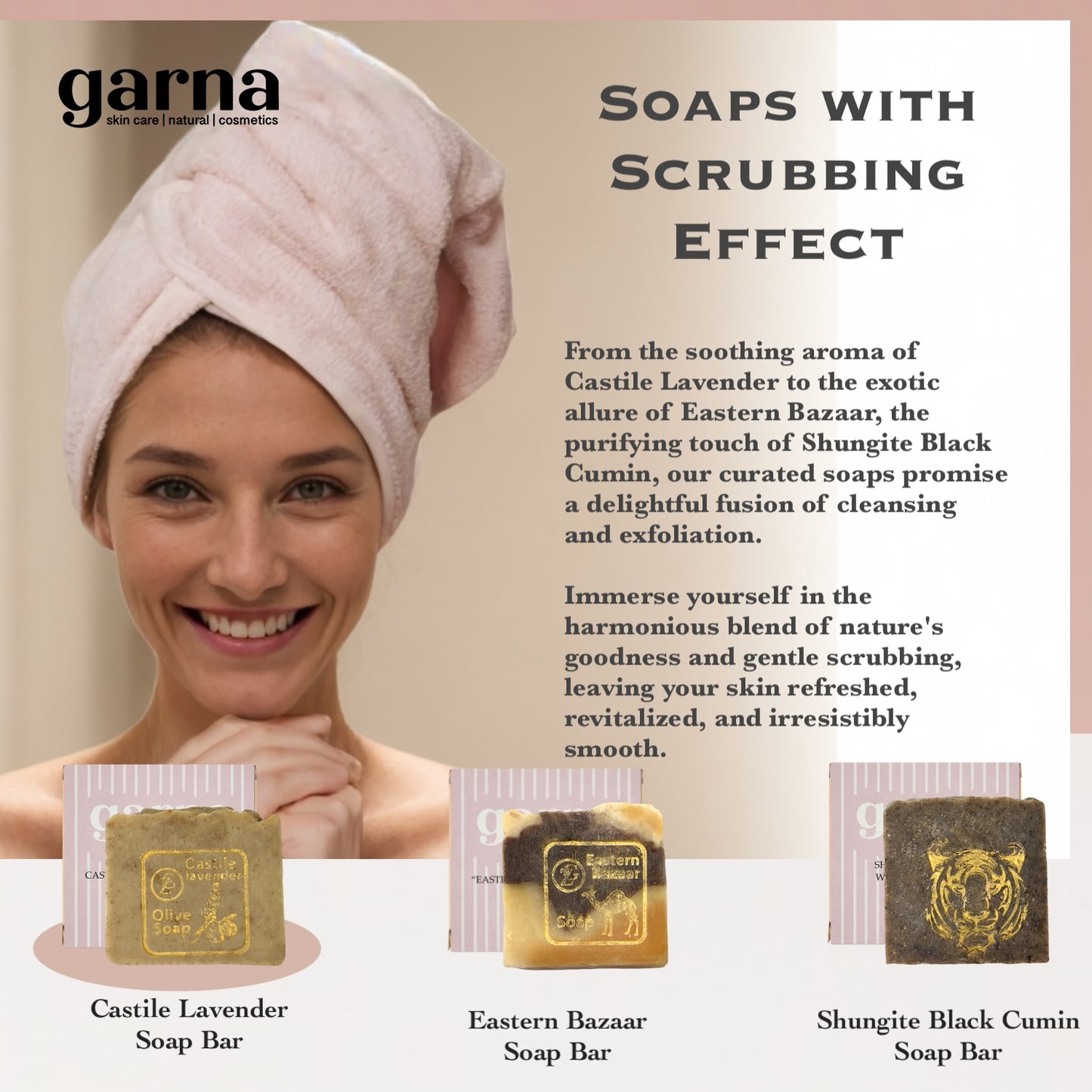 Garna Lavender Castile Soap Bar 3.5 oz: Handcrafted Pure Gentle Exfoliation & Nourishment