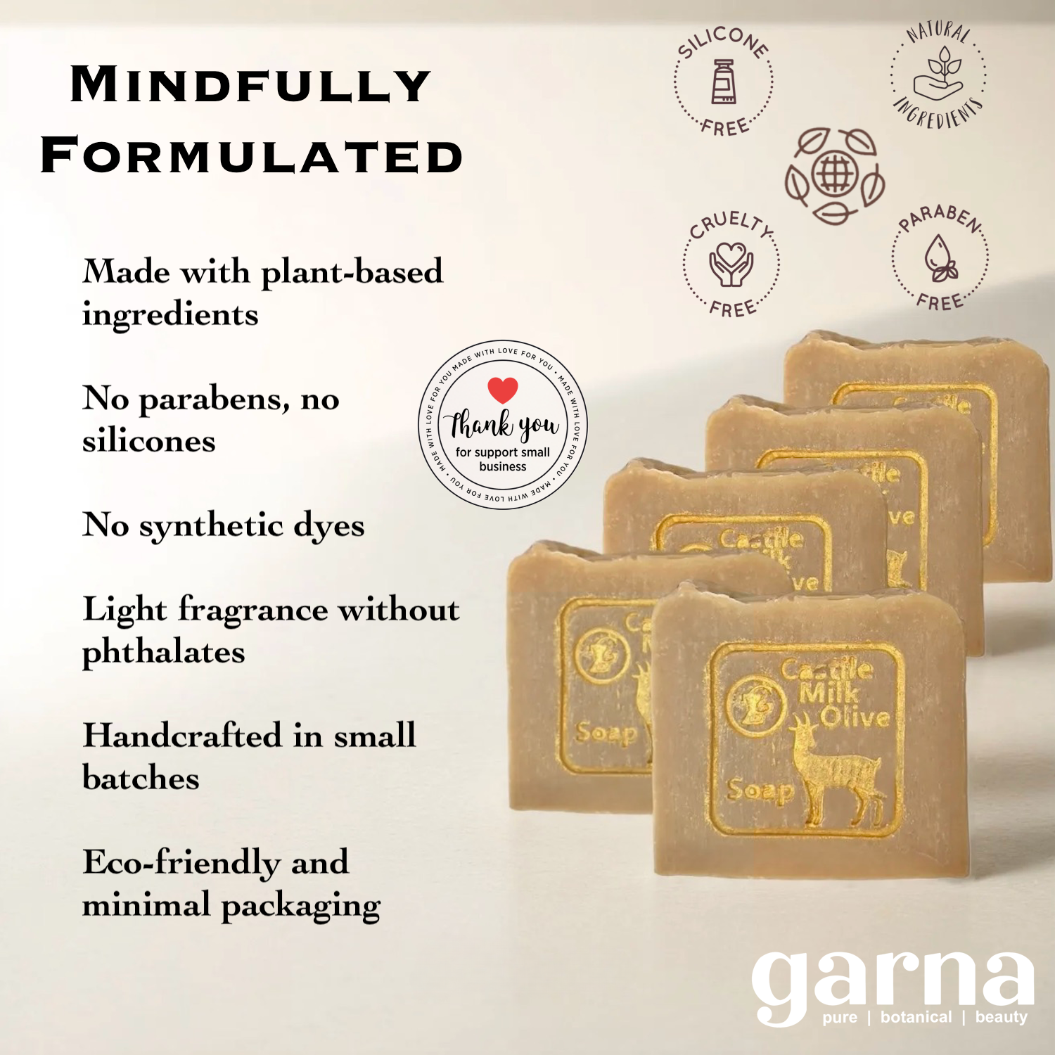 Goat Milk Soap by Garna (500g), handmade soap – fresh, clean scent, photo 5