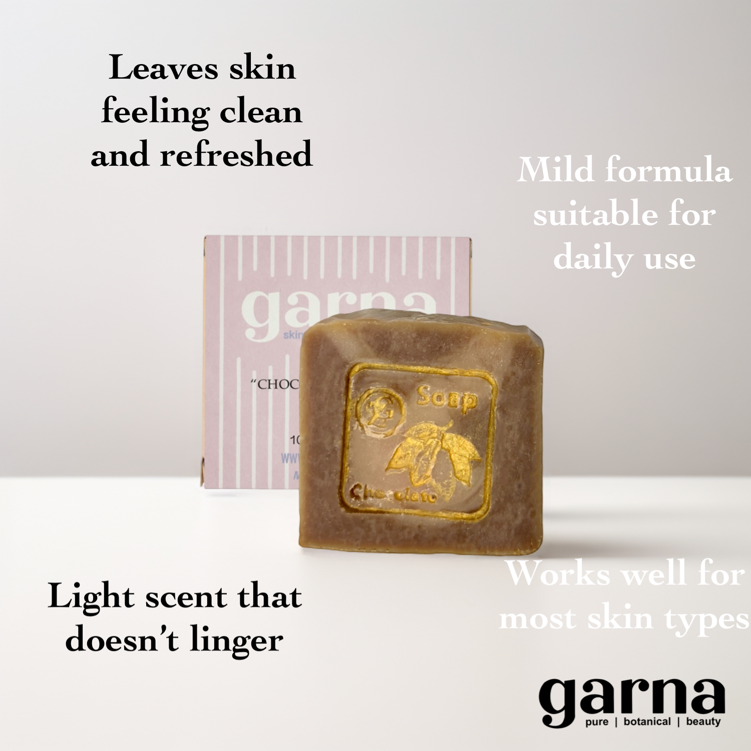 Chocolate Scented Soap Bar by Garna, handmade bar soap with warm cocoa scent – photo 3
