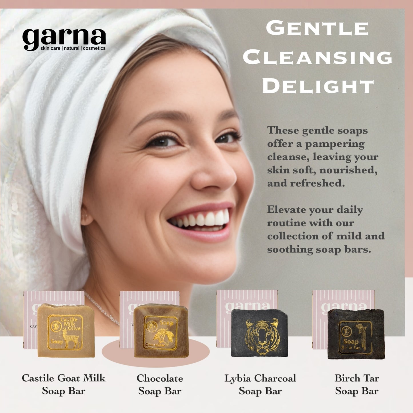 Garna Chocolate Scented Soap Bar 3.5 oz Moisturizing and Gentle Formula