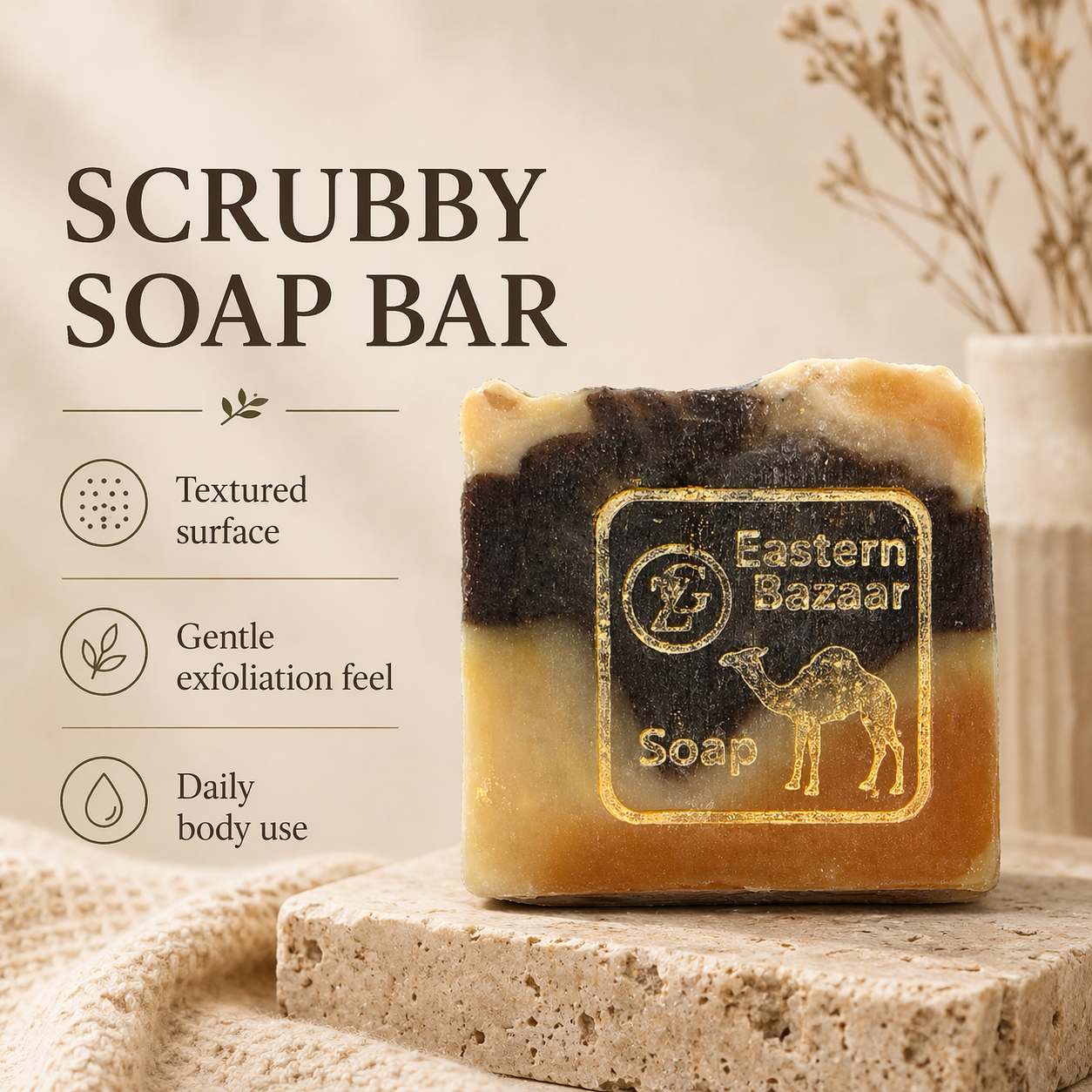 Exfoliating Soap Bar by Garna – Eastern Bazaar scent with a gentle scrub