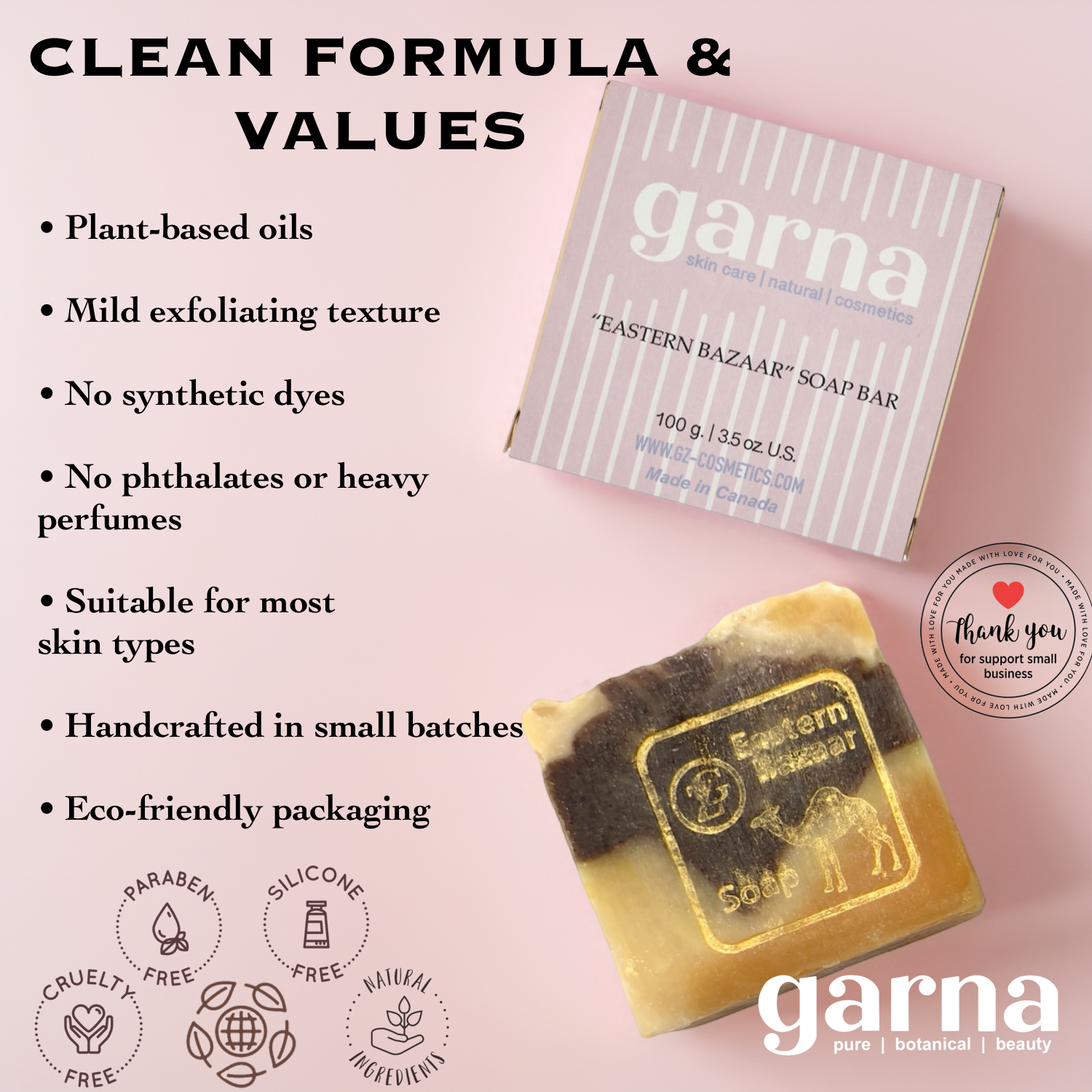 Exfoliating Soap Bar by Garna, handmade bar soap with spiced, exotic bazaar-inspired scent – photo 5