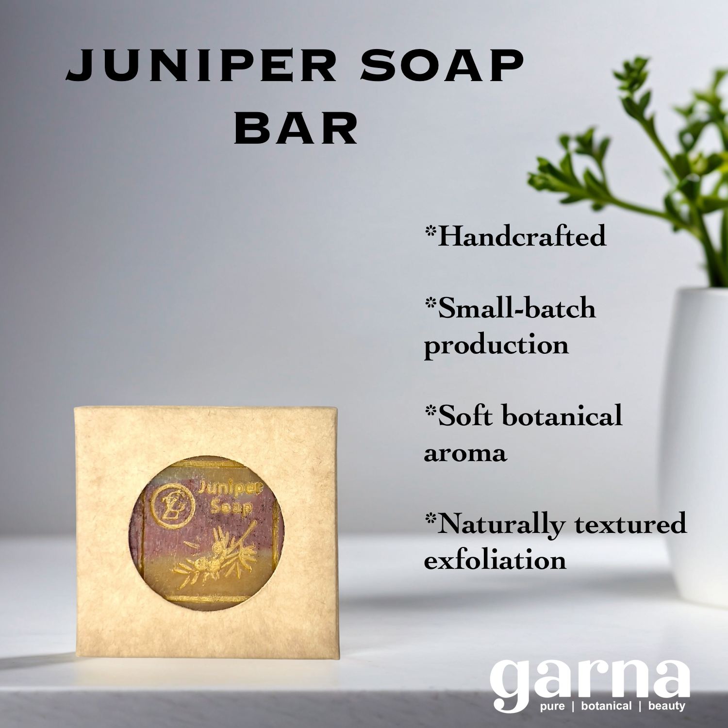 Juniper Scrubby Soap Bar by Garna, handmade bar soap – fresh juniper scent, photo 2