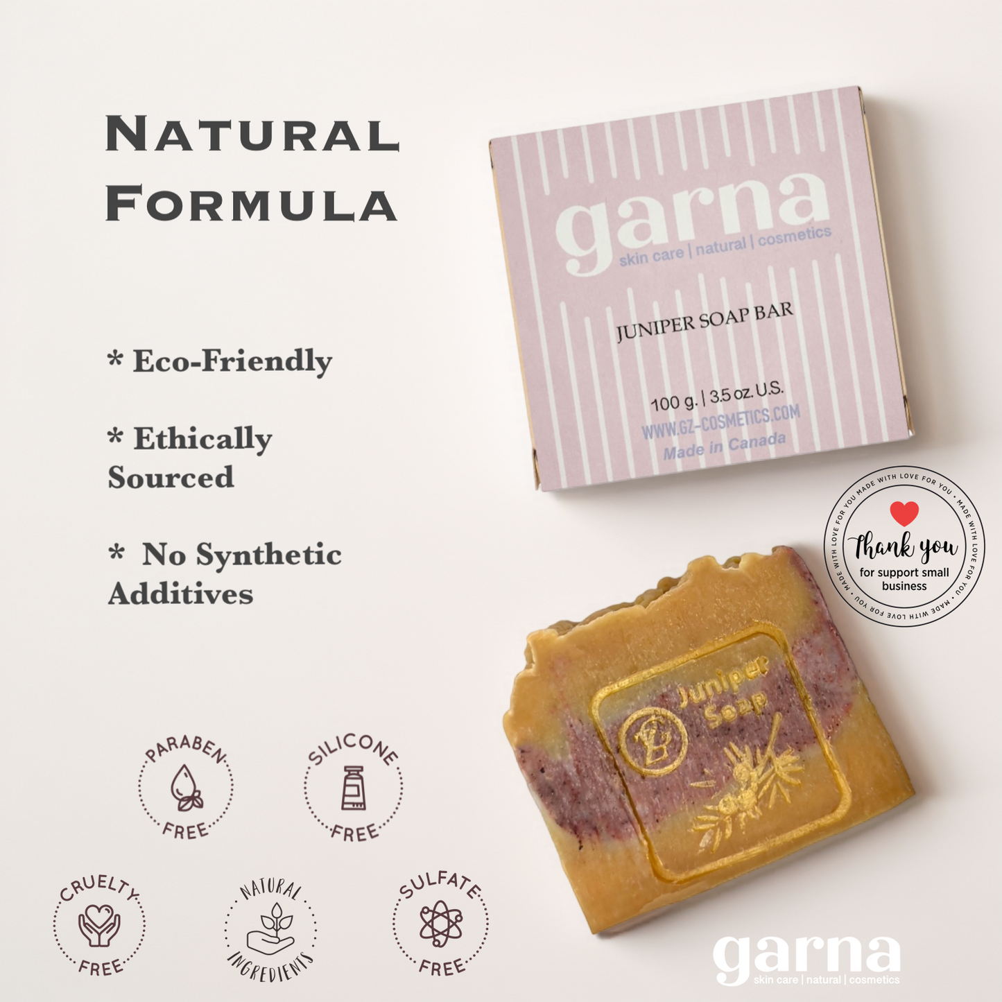 Garna Juniper Scrubby Soap Bar 3.5 oz: Handcrafted Body Wash for Luxurious Skin Care Rituals