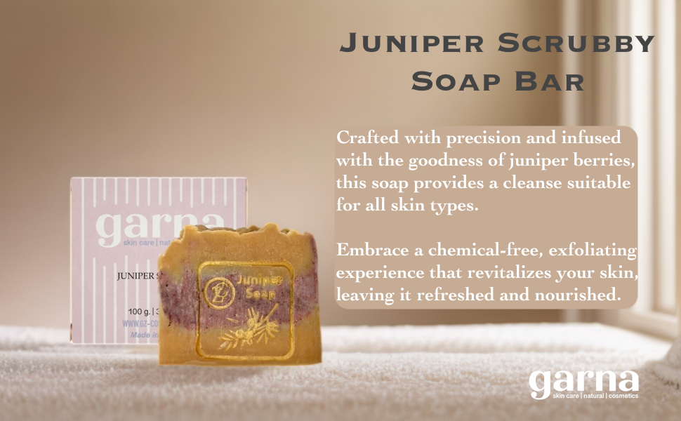 Garna Juniper Scrubby Soap Bar 3.5 oz: Handcrafted Body Wash for Luxurious Skin Care Rituals