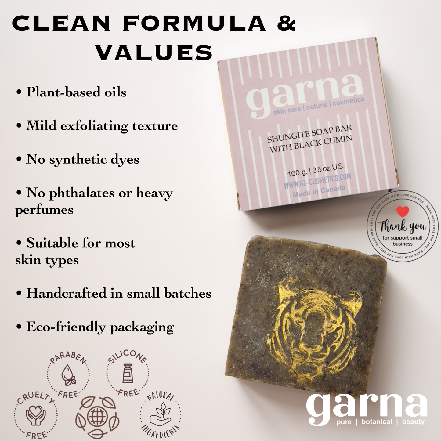 Black Cumin Soap Bar by Garna, handmade bar soap – warm, earthy scent, photo 5