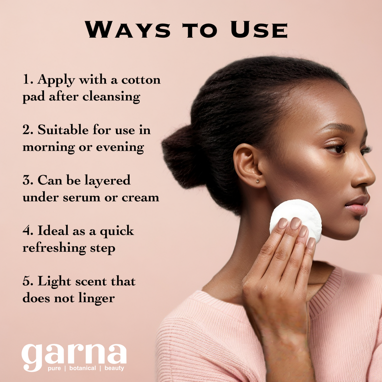 Snail mucin facial toner by Garna, 100 ml skincare toner – photo 4