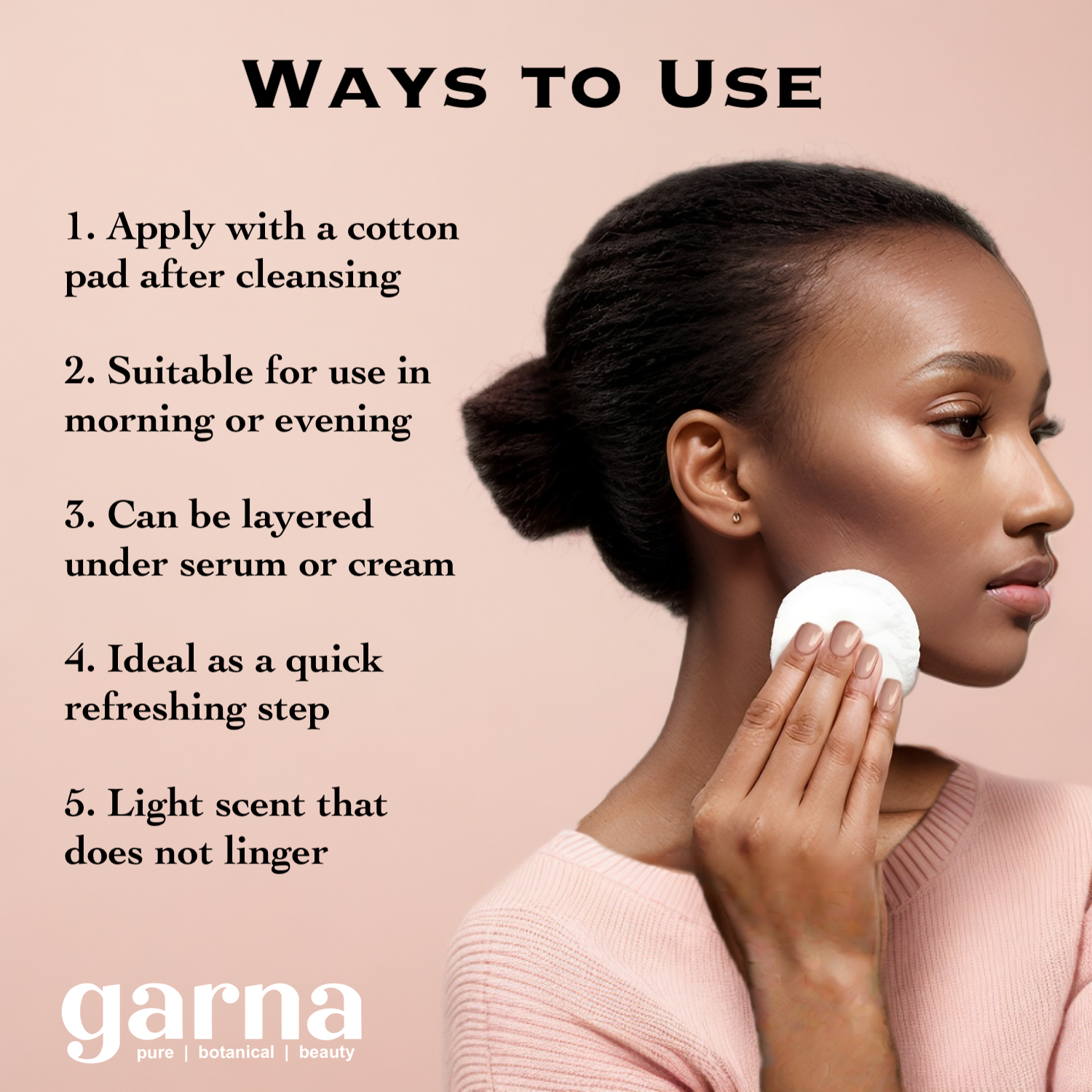 Snail mucin facial toner by Garna, 100 ml skincare toner – photo 4